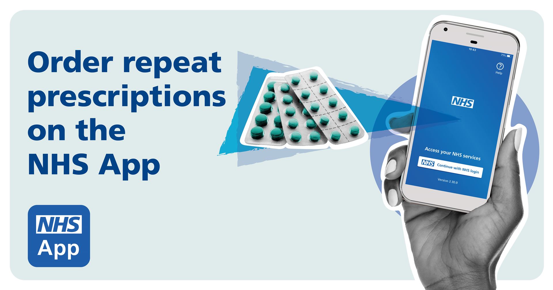 Order repeat prescriptions on the NHS App